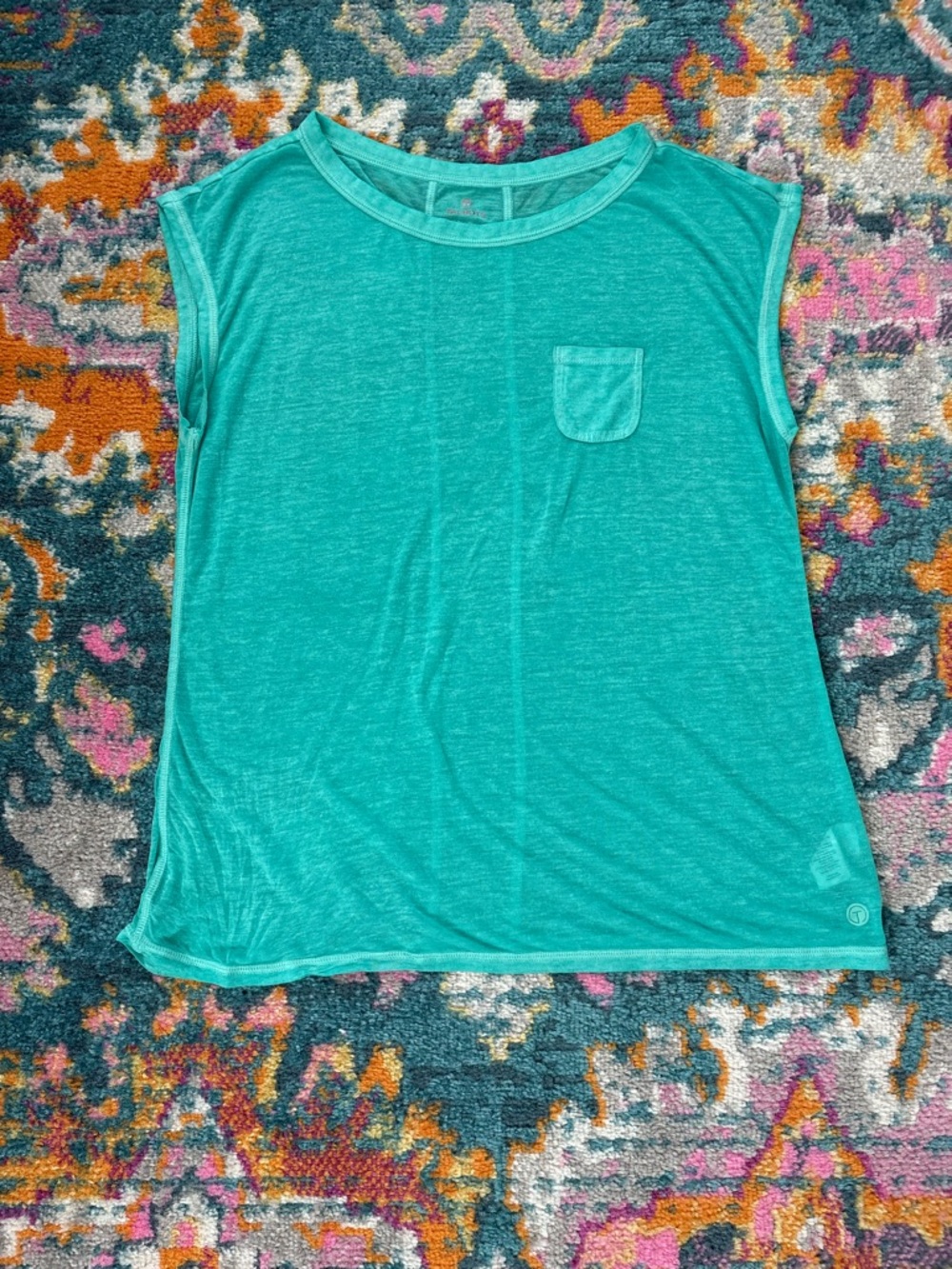 Talbots Teal Sleeveless Pocket Tank